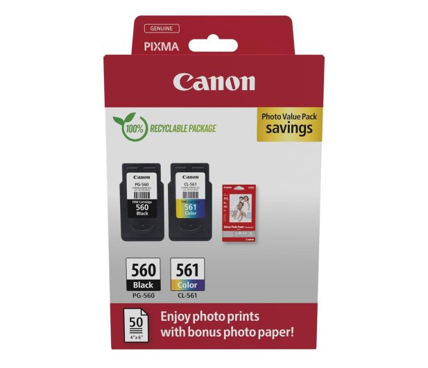 Canon Zestaw 2 tuszów PG-560 + CL-561 + papier foto 50 szt - 1227035 - zdjęcie